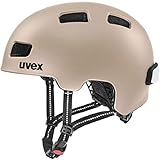 uvex city 4 - leichter City-Helm für Damen und Herren - inkl. LED-Licht - individuelle Größenanpassung - soft gold matt - 58-61 cm