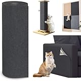 Jyvex Katze Kratzmatte Selbstklebend 300cmx40cm, Kratzbretter Kratzschutz für Sofa, Trimmbare DIY Kratzbrett für Katze Bäume Wand Möbel und Couch Schutz (Dunkelgrau)