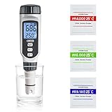 PH Messgerät, Dr.meter PH Messgerät Wasser mit Alarm-LCD-Display 0.01Hochpräziser PH Wert Messgerät Automatische Temperatur Kompensation für Hydrokultur,Schwimmbad,Aquarium,Fischteich,Trinkwasser