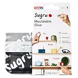 Sugru by tesa - Formbarer Allzweckkleber, 3er-Pack, 3 x 3,5 g, Schwarz, Weiß & Grau - vielseitige Klebeknete - zum Dekorieren, Kleben, Reparieren und für kreative DIY-Anwendungen