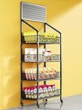 Home Chip/Süßigkeiten/Snack-Organizer, robuster Konzessionsständer für Supermarkt/Einzelhandelsgeschäfte/Spender/Markt, bodenrollender Lebensmittelanhänger mit Rädern