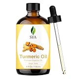 SVA ORGANICS Ätherisches Kurkumaöl | Sehr starkes Aroma | 100% reine und natürliche therapeutische Qualität | für AYURVEDISCHE Massage und Entspannung, Aromatherapie, Hautpflege. 4 UNZEN (118 ML)