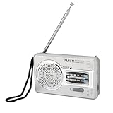 Tragbares Radio Batteriebetrieben AM FM 2 Band Transistorradio Chip Taschenradio mit Lautsprecher Kopfhöreranschluss Silbergrau Klein Transistor Weltempfänger Radio