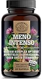 MENO INTENSO® Yamswurzel -WICHTIG: Wechseljahre Kapseln mit Yamswurzel hochdosiert, Rotklee, Ashwagandha, Rhabarber, Eisen, Vitamin B9+B12 -Meno Komplex- DE SCHEUNENGUT®