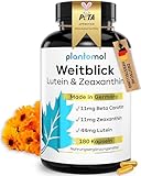 Lutein Zeaxanthin Kapseln - Augenvitamine hochdosiert mit 44mg Lutein + 11mg Zeaxanthin + 11mg Beta Carotin - 6 Monatsvorrat Augen Kapseln - Weitblick