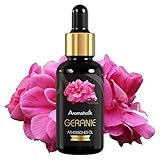 Aromaholik Geraniumöl BIO 100% naturrein – Ätherische Öle für Diffuser & Aroma Diffuser – Zertifiziertes ätherisches Öl aus Indien – Geranium Essential Oils 30ml für Sauna & Massage