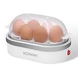 Bomann® Eierkocher 6 Eier | mit akkustischem Signal (Summer) | inkl. Messbecher und Eipicker | Egg Cooker | Heizschale antihaftbeschichtet | Egg Boiler | EK 5022 CB weiß