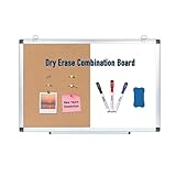 DumanAsen Whiteboard, Pinnwand, Kombinationstafel Magnettafel, Memoboard, Aluminiumrahmen (40cm x 60 cm, Kombi-Tafel – A015)