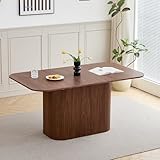 DEYARNA HOME Moderner Esstisch für 4–6 Personen, 160cm Rechteckiger Küchentisch mit Schwerem Säulenfuß für Wohnzimmer, Küche, Wohnung (Dunkelbraun)