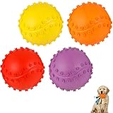 umorismo 4Pack Hundespielzeug Bälle Squeaker Ball Hund,Langlebiges Naturkautschuk Hund Fuball,Quietschball Hund,Kauspielzeug Für Kleine&Groe Hunde