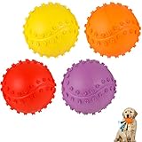 umorismo 4Pack Hundespielzeug Bälle Squeaker Ball Hund,Langlebiges Naturkautschuk Hund Fuball,Quietschball Hund,Kauspielzeug Für Kleine&Groe Hunde