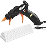 berssen Heißklebepistole 50W Klebepistole mit 20 Stücke 7mm Klebesticks, Heissklebepistole PTC Heizelment für DIY Kleine Handwerk und schnelle Reparaturen in Haus & Büro Klebepistolen