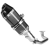 Gy6 Exhaust, Slip-On-Vollschalldämpfer-Auspuffanlage Vollauspuffanlage Auspuffkrümmer Slip-On-Schalldämpfer Im Carbon-Stil für GY6 125