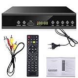 Kabel Receiver DVB-T2, Digital FullHD TV Receiver H.264 mit Fernbedienung und Kabel (USB/HDMI/AV/TV-Schnittstelle/Audio), Kabelreceiver für Kabelfernsehen Geeignet für alle Kabelanbiete