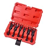 Steckschlüssel-Set, flexibler Kopf, Kraftstoff, Leitung, 12 mm - 19 mm, 3/8-Zoll-Antriebe, Hahnenfuß, Steckschlüssel-Set, 6-teilig