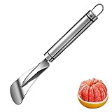 Edelstahl Orangenschäler Grapefruit Messer mit Gewölbter Gezackter Messerkopf Obst Küchengerät,Zitrusfrüchte Schälen Grapefruit Messer zur Trennung von Zellstoff und Schale Grapefruit Schäler Küchenhe