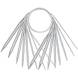 8 Stück Rundstricknadeln Set, Edelstahl 40cm Lang Stricknadeln Metall Professionelle, Sockenstricknadeln Garnnadeln für Hut Socken Schal Mützen Webprojekte 2mm/3mm/4mm/5mm/5,5mm/6mm/8mm/10mm