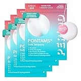 PERIOD PONTAMS Soft-Tampons für Frauen – 3 Tage wiederverwendbare und kompostierbare Tampons – Unterstützung des probiotischen Gleichgewichts – Ultraweich, auf pflanzlicher Basis, 12 Stück
