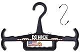 HICE Kleiderbügel, originaler robuster Standard-Kleiderbügel, 90 kg Tragkraft, langlebiges, schlagfestes Harz, für Körperpanzer, taktisch, Polizei, Militärausrüstung, Tauchen (Schwarz, 1 Stück)