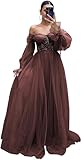 Ballkleid aus Tüll, trägerlos, Puffärmel, langes Ballkleid, Spitzenapplikation, Korsett, A-Linie, formelle Abendkleider, burgunderfarben, 3XL