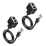 2 Stück RJ45 Splitter Adapter LAN Splitter RJ 45 Verteiler 1 auf 2 Weiblich Cable LAN Ethernet Extender 1 männlich zu 2 weiblich Cable für Ethernet Cat5 Cat5e Cat6 Cat7