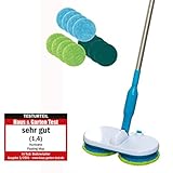 Hurricane Floating Mop Set - Akku Bodenwischer kabellos - Elektrischer Wischmopp zum Wischen, Schrubben, Polieren - Akkumop, Bodenreiniger rotierend inkl. 4 Mikrofaserpads, 4 Scheuerpads, 4 Polierpads