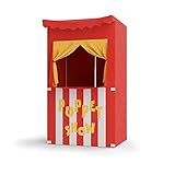 Bomodoro - Puppentheater für Kinder, wendbar, kleines Zelt, 120 x 70 x 50 cm, Rot, für Innen- und Außenbereich