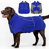 MIGOHI Hundemantel, wasserdichte Hundejacke, Wintermantel, XXL, Hundejacke für Jungen und Mädchen, kaltes Wetter, zum Wandern, Camping, Hundemäntel für Golden Retriever, Weimaraner, Größe XXL, Blau