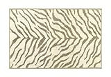 Allure Jacquard-Badematte, Zebramuster, rutschfest, Creme/Beige, superweicher Badezimmerteppich, 50 x 80 cm