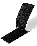 Atdorr Klettband Selbstklebend, Klettband Selbstklebend Extra Stark Für Moskitonetze, Fenster, Bilderrahmen, Automatten, Handarbeit 2 cm x 1.8 m, Schwarz