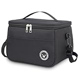 BALIGO Kühltasche 9L, [ Auslaufsicheres Futter ] Lunchbox Tasche, Lunchtasche Isoliert, Kühltasche Faltbar, Kleine Kühltasche, Lunchbag, Tragbar Lunch Tasche Arbeit Reisen Büro Picknick (Schwarz, 9L)