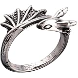 BESTonZON Titan Edelstahl Dragon Ring Herren Retro Stil Offener Fingerring Cooles Design Robuster Schmuck Geschenk für Männer