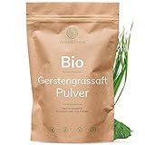 VEGAN FLOW® Rohkost Bio Gerstengras Saft-Pulver (250g), frei von Zusätzen, feines und grünes Smoothie-Pulver