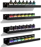 upsimples 4 Stück Wandregal Schwarz, Wandregal ohne Bohren, Regal Schwarz Wand, 38 * 10 cm, Zwei Befestigungsmöglichkeiten, für Bad, Schlafzimmer und Küche