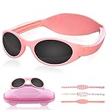 Lictin Baby Sonnenbrille Rosa Kleinkind Sonnenbrille Babysonnenbrillen ab 3 monate-3 Jahre Sonnenbrille Mädchen UV400 UV-Schutz，mit Verstellbarer weicher Riemen