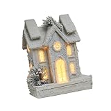 Oshhni Holzmodell mit Licht Und Schneehaus, 24 X 13 X 31 cm, Tischdeko für Flur Und Terrasse, Style A