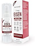 NutriStella Eisen Spray - B12+B6-75 wirksame Tagesportionen - Hochdosiert - Magenschonend - Alternative zu Eisentabletten und Kapseln - Ohne Zucker - Bekämpfung von Müdigkeit und Eisenmangel