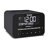 TechniSat DIGITRADIO 52 CD Stereo DAB Radiowecker mit zwei einstellbaren Weckzeiten (DAB+, UKW, Snooze, Sleeptimer, dimmbares Display, Bluetooth, Wireless-Charging Funktion, CD-Player) schwarz