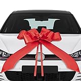 Lisellion® Schleife für Auto, große Geschenkschleife, Riesenschleife für Auto, rote Schleife groß, Geschenkschleife groß, Schleife Auto, große Schleife, 18 Geburtstag Auto