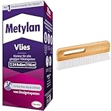 Metylan Vlies, Tapetenkleister für Vliestapeten mit glatter oder strukturierter Rückseite & Color Expert Tapezierwischer, Kunstborste, 300 x 25 mm 95890099