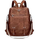 Leathario Rucksakck Damen Wasserdicht,Veganes Leder...