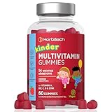 Multivitamin Gummibärchen für Kinder | 14 wichtige Nährstoffe mit Jod, Zink, Vitamin C, E, D, B6, B7, B12 & Chrom | 60 Gummies | Natürlicher Erdbeergeschmack | by Horbaach