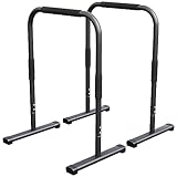 GORILLA SPORTS® Dip Barren - 2er Set, 68 x 45 x 94 cm, bis 200 kg, rutschfest, Stahl, Farbwahl - Parallettes, Dip Station, Push Up Bars, Dip Stand, Calisthenics, Fitness (Schwarz)