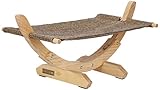 Kerbl Pet Hängematte Siesta 2.0, Katzenbett, Katzenmatte, braun, 61x37x29cm, Holz, Leinen, Katzen, mit Anti-Rutsch-Noppen