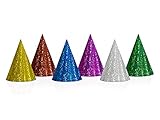 Partyhüte Hologramm 20er Set Glitzer Effekt 16cm Party Hütchen Partyhut Silvester Hüte Geburtstag Generique - 20 bunte Partyhüte