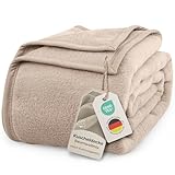 LAYNENBURG Premium Baumwolldecke 150x200 cm - Oeko-TEX 100 - Baumwollmix Kuscheldecke - Decke als Wohndecke, Sofa-Decke & Couchdecke - Wolldecke kuschelig-warm aus Baumwolle (beige)