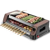 XLTEAM Multifunktionale Grillmaschine, 1800 W, Automatisch Rotierende Kebab-Maschine, Tisch-Doppelschicht-Grillplatte, Abnehmbare Antihaft-Grillplatte, Für Küche, Party, Restaurant