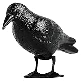 OFFO Taubenschreck Schwarz Rabe, Raben Attrappe Taubenabwehr und Vogelabwehr für Balkon, Krähe Vogelabwehr aus Polyethylen, Physikalisches Vogelschreck Balkon und Garten 1 Stück