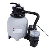 Natudeco 12 Zoll Pool-Sandfilterpumpe, professionelle Pool-Filtrationspumpe, 0,25 PS, 4-Wege-Ventile-Design, oberirdischer Pool-Sandfilter für Außenpool