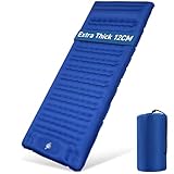 Aonext Isomatte Selbstaufblasend, 12CM Ultraleichte Aufblasbare Luftmatratze mit Campingkissen, Tragbare Kompakte Camping Isomatte für Camping, Wandern, Rucksackreisen und Wanderreisen(Marineblau)